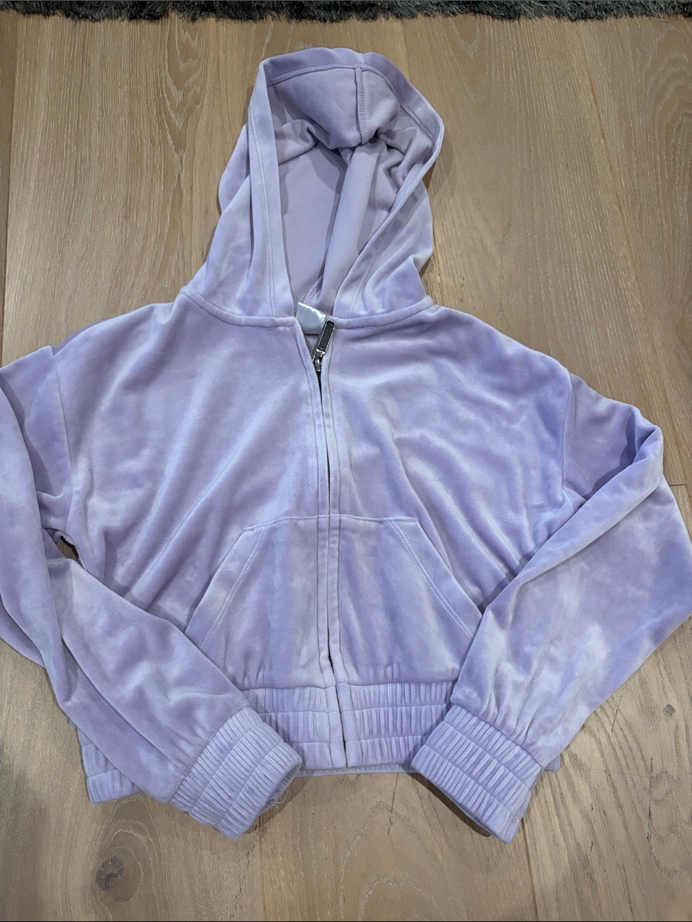 Nordstrom Girls' Size 8/10 Lavender Zip Hoodie Jacket.